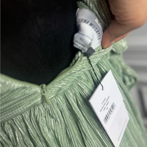 Elegant Mint Green Pleated Dress - Picture 10 of 12